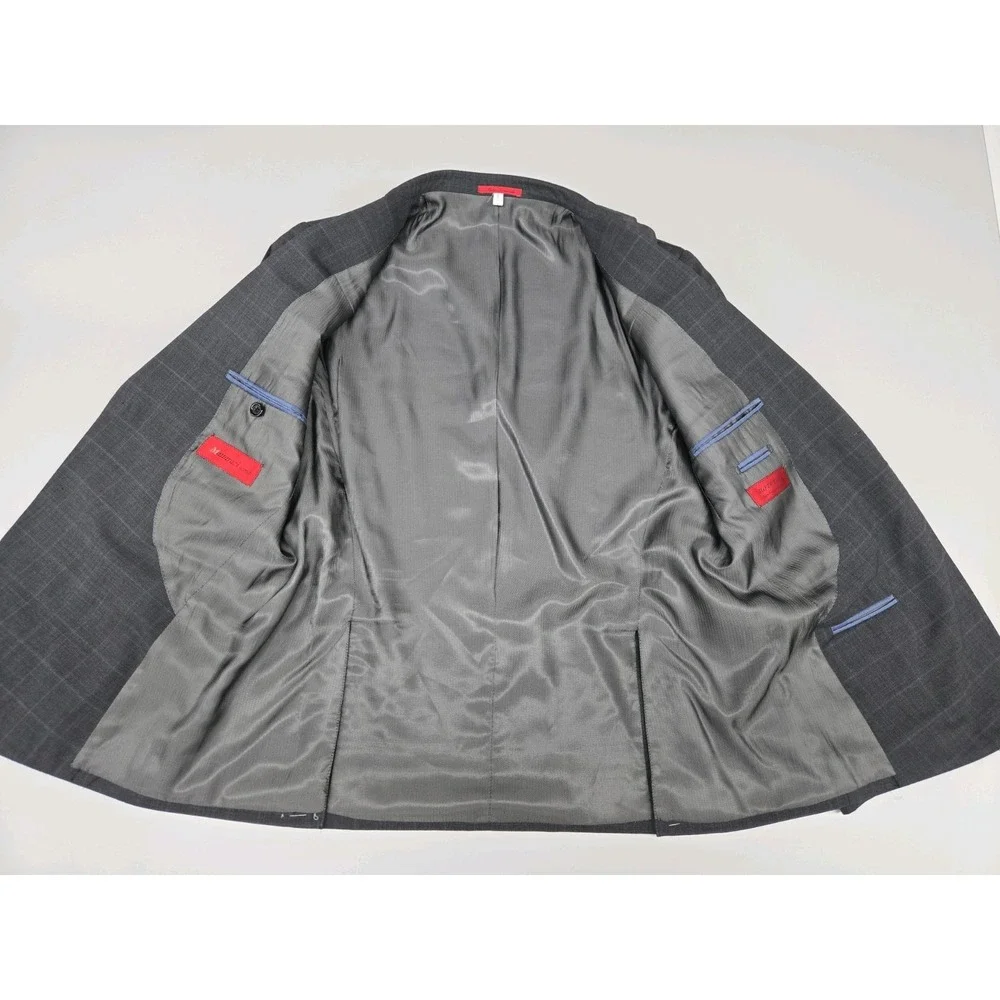 Mattarazi Uomo Men's Super 150's Australian Wool Window‎ Pane Blazer Size 52